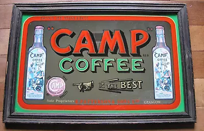 Vintage  Mirror Glass Sign Camp Coffee With Chicory  Glasgow Advertising Framed • $69.99