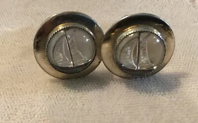 Vintage Nautical Sail Boat Cuff Links • $10