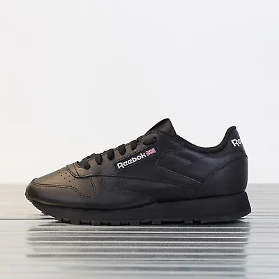 Men's Reebok Classic Leather Black Trainers Vintage Retro GY0955 RRP £99.99 • £54.99