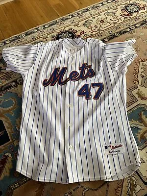 Tom Glavine New York Mets 2002 AUTHENTIC Rawlings Jersey Sz 48 • $99.99