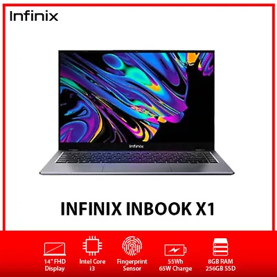 Infinix InBook X1 (i3) 14  Windows 10 Home Laptop AU – Grey/8GB RAM 256GB SSD • $659