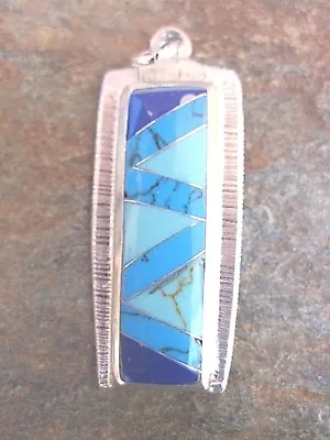 Stone Inlay Pendant Handmade Made In Mexico By Artesanas Campesinas New P-3-006 • $14.95