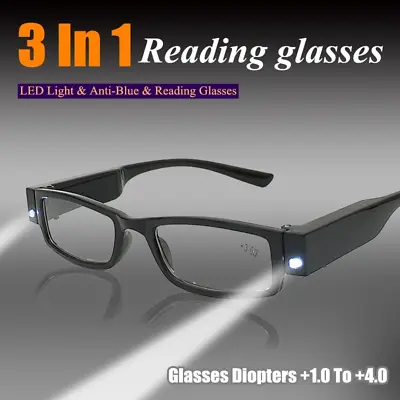 £4.85 • Buy Elderly Reading Glasses With Led Light Magnifying Magnifier Glasses Eyewear