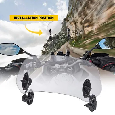 Motorcycle Universal Clip On Windshield Wind Screen Deflector Extension Spoiler • $26.99