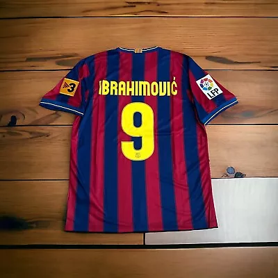 Soccer Jersey Zlatan Ibrahimovic 9 Retro Barcelona 09/10 Home Shirt Red Size M • $45.99