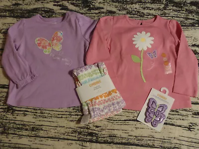 Gymboree Butterfly Blossoms 18-24 Months Shirts 2T Leggings Hair Clips Outfit • $55