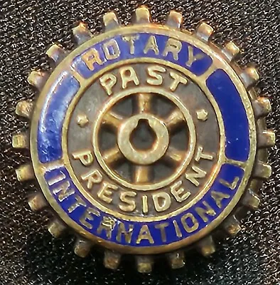 14K Yellow Gold & Enamel Rotary International Club Past President Screw Back Pin • $39.95