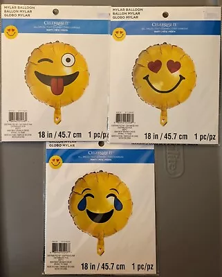 EMOJI BALLOONS -  Foil Mylar Balloons  - Birthday Party  - YOU PICK - NEW • $2