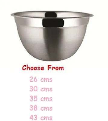 £6.99 • Buy Large & Deep Professional SS Mixing Bowl Catering Range 18/22/26/30/35/38/43 Cms