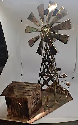 Vintage Brass Copper Metal Tin Musical Box Windmill Carousel Parts Only • $16
