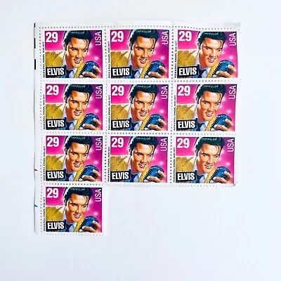 Elvis Presley Collectible 29 Cents Postage Stamps Sheet Of 10 Rock & Roll #2721 • $6.99