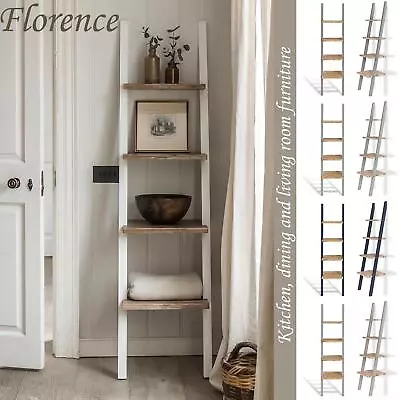 Florence Ladder Shelf Bookshelf Rack Lean Up Display Storage Shelving Stand • £154.99