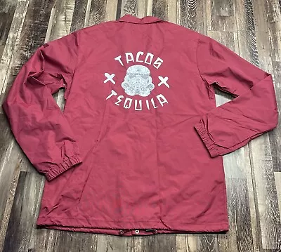 Independent Trading Jacket Windbreaker Men Large Red Tacos Tequila Storm Trooper • $25.87