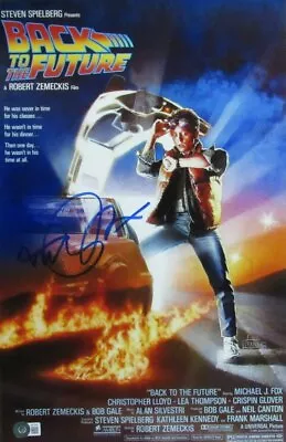 Michael J Fox Autographed 11x17 Poster  Back To The Future  Beckett 177517 • $449