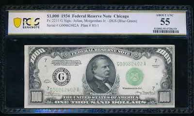 AC 1934 $1000 Chicago ONE THOUSAND DOLLAR BILL PCGS 55 Comment • $4999