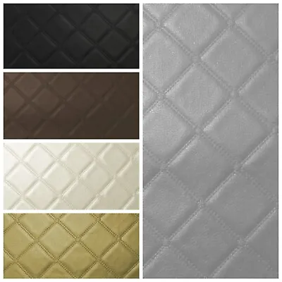 Trellis Leatherette Faux Leather Fabric Upholstery Car Vinyl Material - 54  Wide • £229.99