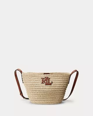 Lauren Ralph Lauren Nicki Raffia Women's Medium Faux Straw Leather Crossbody Bag • £139.90