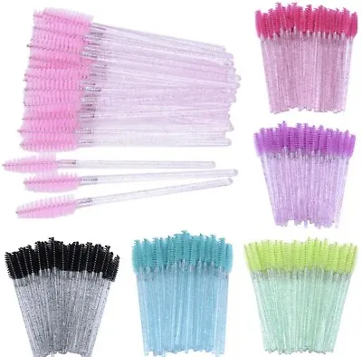 50pcs Disposable Mascara Wands Eyelash Brush Spoolies For Eye Lash Extension • $6