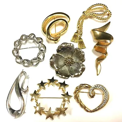 Vintage Designer Brooch LOT Silver & Gold Plate  4 Signed Tara M. Gent R77nb • $48