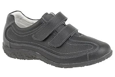 Womans Ladies Extra Wide Fitting Leather EEE Leisure Trainers Shoes 3 - 9 • £33.98