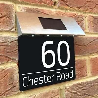 Personalised Floating House Number Sign Plaques Address Sign With Solar Light • £3.99