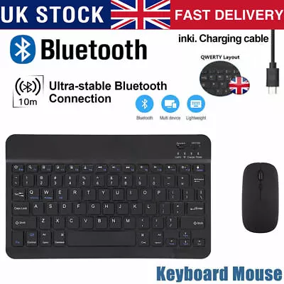 Bluetooth Keyboard Mouse Set For IPad 7/8/9th Gen 10.2  Air 5 10.9  2022 Pro 11  • £12.90