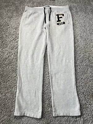 Vintage Abercrombie Fitch Sweatpants Mens XL Wide Y2k Gray Embroidered • $21.95