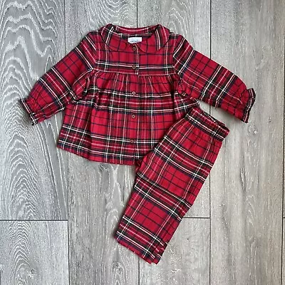 Next Baby Girl Red Check Pyjamas Size 9-12 Months • £5