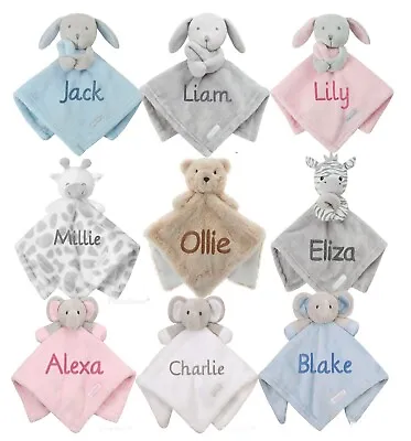 Personalised Baby Comforter Boy Girl Blanket Elephant Unicorn Baby Gift Blankie • £13.99