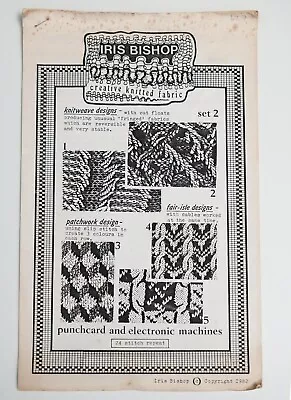 Iris Bishop Machine Knitting Punchcard Pattern Creative Fabric Knitted Vintage • £8.49