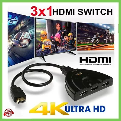 3 Port HDMI Splitter Cable 1080P Switch Switcher HUB Adapter For HDTV PS4 Xbox • $5.72
