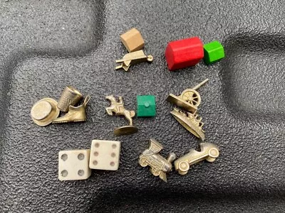 Vintage Monopoly Pieces Tokens Ship Dog Iron Car Truck Shoe Wood Hotel & House • $9.99