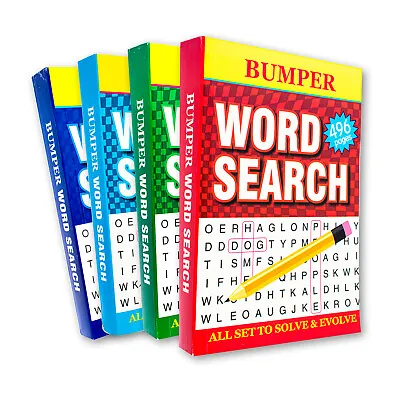 $24.95 • Buy Word Search 4PK Activity Books Bumper 496PG A5 Size Adult Brain Games Fun