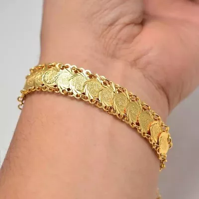 18K Gold Plated Saint Benedict Coin Bracelet|Pulsera San Benito Oro Laminado 18K • $13.50