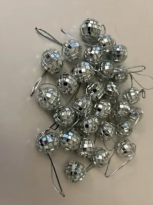 Lot Of 28 Disco Balls Mini Mirrored Mirror Christmas Ornaments Decor Crafts 3/4” • $14.75