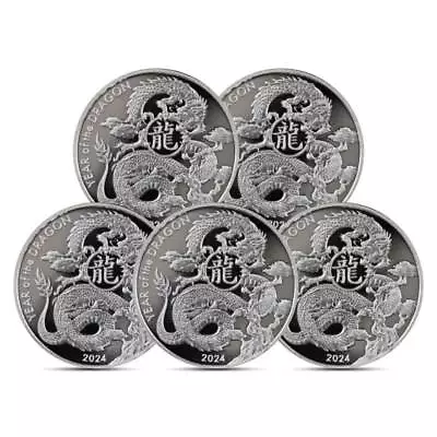 2024 1 Oz Asahi Lunar Dragon Silver Round (Lot Of 5) • $147.97