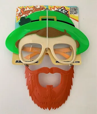 Sun Staches LEPRECHAUN Face GLASSES NEW Irish St Patricks MUSTACHE SUNGLASSES • $36.98