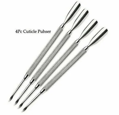 4 Pc Stainless Steel Nail Art Manicure Cuticle Spoon Pusher Remover Tool Set New • $11.02