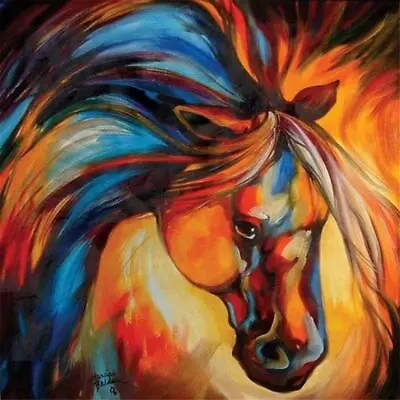 Marcia Baldwin 21017 MIDNIGHT SUN 15x15 Canvas Horse Wall Art In Window Gift Box • $40.50