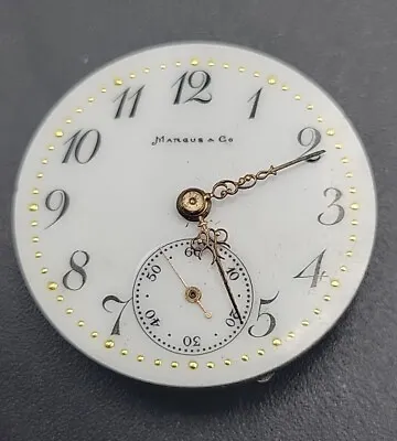 Vintage Pocket Watch Movement High Grade 26mm Marcus & Co NY • $149