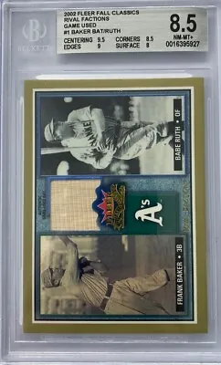2002 Fleer Rival Factions Babe Ruth Game Used Bat Relic BGS 8.5 New York Yankees • $219.99