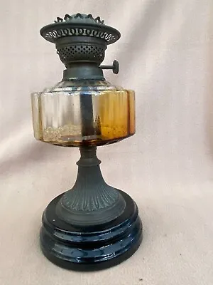 Antique Glass Oil Lamp Base And Burner • £45