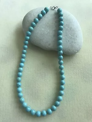 Howlite Turquoise - Women Necklace - 925 Sterling Silver - Gift Bag - Free P&P • £11.78