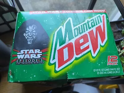 EMPTY 1999 Star Wars Episode 1 Mountain Dew Can 12Pk Case Box Mtn Dew Star Wars • $3