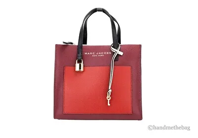 Marc Jacobs Grind Mini Pomegranate Colorblock Leather Tote Crossbody Handbag • $189