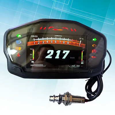 Motorcycle Universal LCD Digital Backlight Odometer Speedometer Tachometer Gauge • $72.19