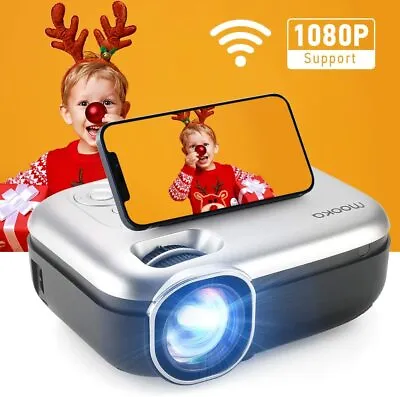 $54.99 • Buy MOOKA 1080P Full WiFi Mini Projector Movie Home Theater Video Wireless Projector