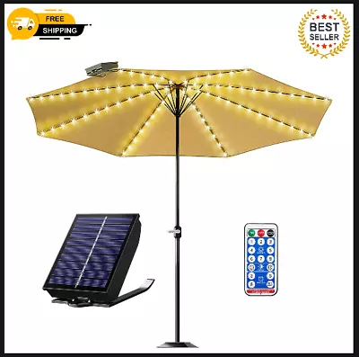 Solar Parasol Lights LED Garden Umbrella String Lights Solar Powered With For • £23.49