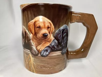 NEW Wild Wings Sculpted Ceramic Mug Lab Puppies Created From Original Painting • $12.99