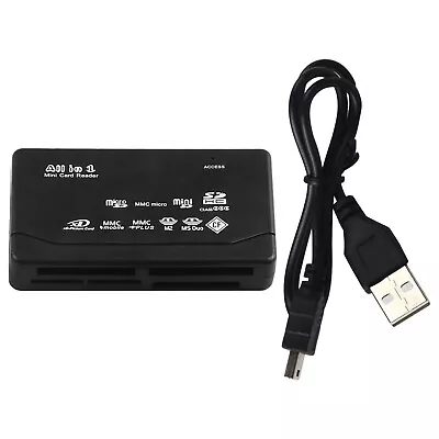 Black Mini 26-in-1 USB 2.0 Universal High Speed Memory Card Reader SD MS XD SDHC • $22.66